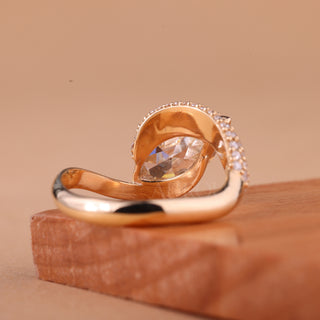 1.50CT East-West Marquise Cut Unique Cluster Engagement Ring