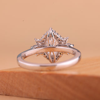 1.0CT Oval Cut Cluster Diamond Moissanite Engagement Ring