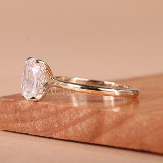 1.50CT Elongated Cushion Cut Hidden Halo Moissanite Engagement Ring