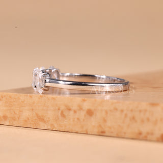 Oval Cut Diamond Six Diamond Moissanite Wedding Band