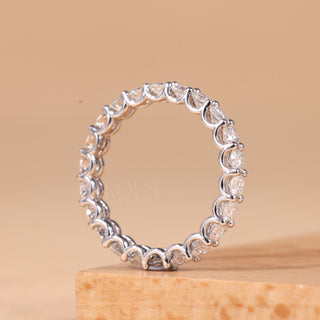 Round Cut Diamond Full Eternity Moissanite Wedding Band