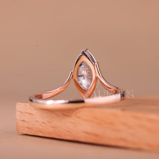 1.50CT Marquise Cut Unique Solitaire Moissanite Engagement Ring