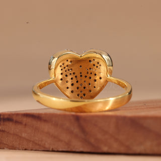 1.05CTW Round Cut Cluster Diamond Heart Shape Engagement Ring