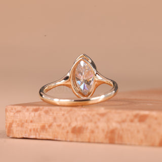 1.50CT Marquise Cut Bezel Setting Solitaire Engagement Ring
