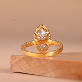 2.0CT Marquise Cut Bezel Setting Moissanite Engagement Ring