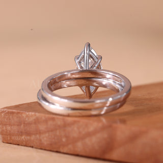 1.50CT Marquise Cut Solitaire Plain Moissanite Bridal Ring Set