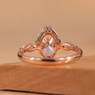 2.50CT Oval Cut Diamond Three Stone Moissanite Engagement Ring