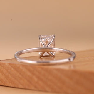 1.0CT Emerald Cut Solitaire Moissanite Engagement Ring