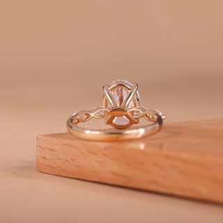 1.50CT Oval Cut Pave Setting Moissanite Engagement Ring