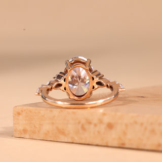 2.00CT Oval Cut Cluster Diamond Moissanite Engagement Ring