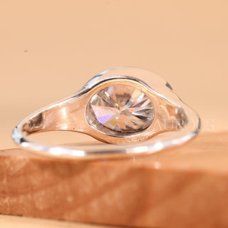 1.50CT East-West Oval Cut Solitaire Moissanite Engagement Ring