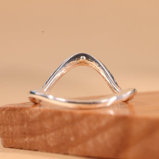 Round Cut Pave Setting Half Eternity Curved Moissanite Wedding Band