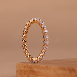 Round Cut Diamond Minimalist Full Eternity Wedding Band