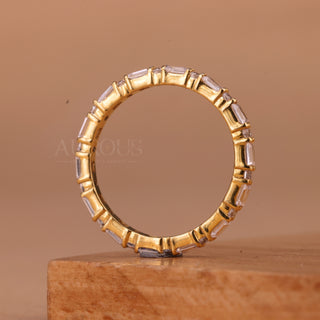 Baguette & Round Diamond Full Eternity Moissanite Wedding Band