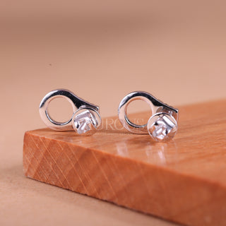 Round Cut Cluster Diamond Moissanit Stud Earrings