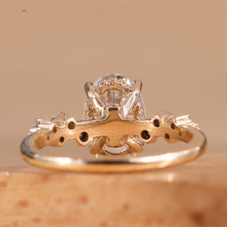 1.50CT Oval Cut Cluster Diamond Moissanite Engagement Ring