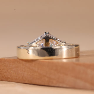 1.0CT Triangle Cut Diamond Two Stone Moissanite Wedding Ring