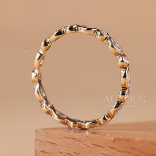 Marquise & Round Cut Bezel Setting Full Eternity Wedding Band