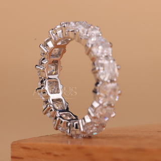 Asscher Cut Diamond Full Eternity Moissanite Wedding Band