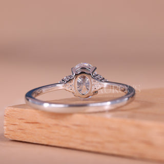 1.50CT Oval Cut Cluster Diamond Moissanite Engagement Ring