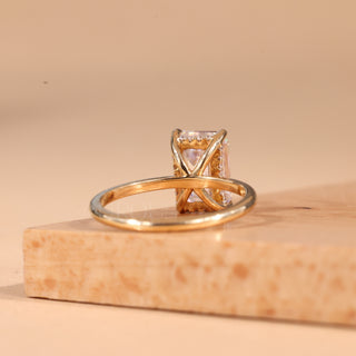 1.50CT Emerald Cut Hidden Halo Moissanite Engagement Ring