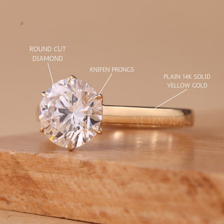 1.50CT Round Brilliant Cut Diamond Solitaire Moissanite Engagement Ring