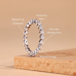 Round Cut Diamond Full Eternity Moissanite Wedding Band