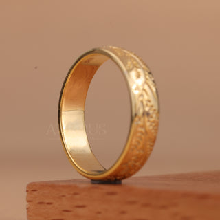 Art Deco Nature Inspired Unique Wedding Band