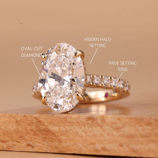 2.0CT Oval Cut Pave Setting Moissanite Engagement Ring For Her