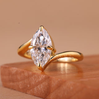 1.50CT Marquise Cut Solitaire Unique Moissanite Engagement Ring