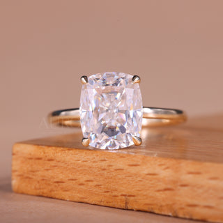 2.0CT Elongated Cushion Cut Hidden Halo Moissanite Engagement Ring