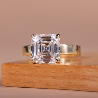 2.0CT Asscher Cut Diamond Solitaire Moissanite Engagement Ring