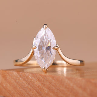 1.50CT Marquise Cut Unique Solitaire Engagement Ring