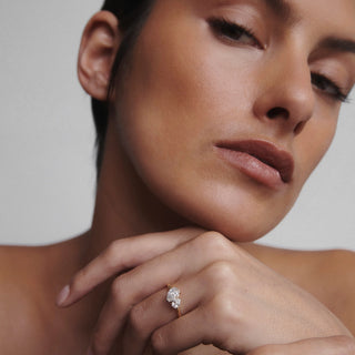 1.50TCW Pear Cut Unique Toi Et Moi Engagement Ring