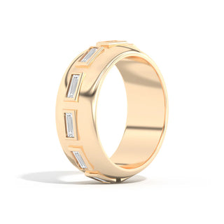 0.67TCW Baguette Cut Eternity Wide Unique Moissanite Wedding Band