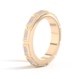0.67TCW Baguette Cut Eternity Unique Moissanite Wedding Band