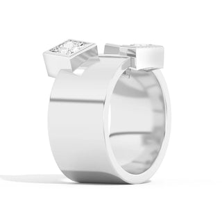 1.66TCW Carre Cut Diamond Unique Wide Wedding Band For Her