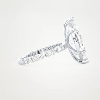4.0CT Marquise Cut Pave Setting Moissanite Engagement Ring – Inspired by Selena Gomez