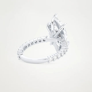 4.0CT Marquise Cut Pave Setting Moissanite Engagement Ring – Inspired by Selena Gomez