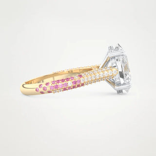 4.0CT Oval Cut Three Side Pave Setting Engagement Ring– Inspired by Lady Gaga