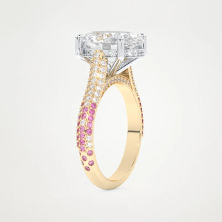 4.0CT Oval Cut Three Side Pave Setting Engagement Ring– Inspired by Lady Gaga