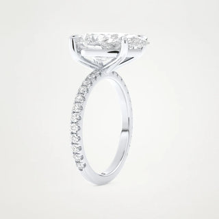 2.0CT Pear Cut Diamond Pave Setting Engagement Ring – Inspired by Adele