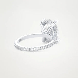 3.50CT Oval Cut Pave Set Moissanite Engagement Ring – Inspired by Kourtney Kardashian