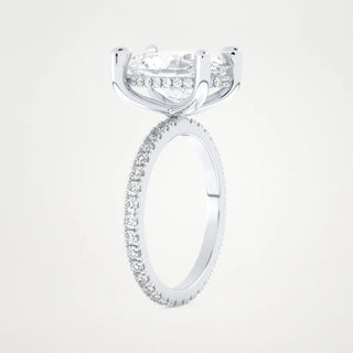 3.50CT Oval Cut Pave Set Moissanite Engagement Ring – Inspired by Kourtney Kardashian