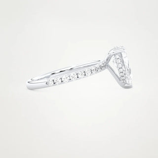 3.0CT Pear Cut Diamond Pave Setting Engagement Ring – Inspired by Margot Robbie