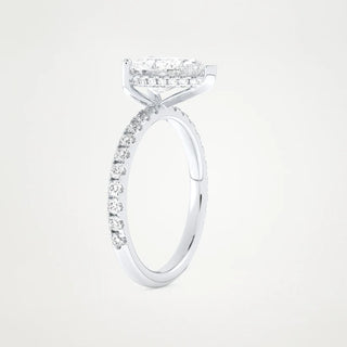 3.0CT Pear Cut Diamond Pave Setting Engagement Ring – Inspired by Margot Robbie
