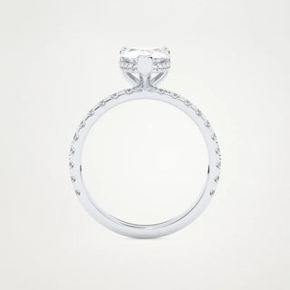3.0CT Pear Cut Diamond Pave Setting Engagement Ring – Inspired by Margot Robbie
