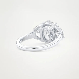4.0CT Oval Cut Three Stone Moissanite Engagement Ring – Inspired by Serena Williams