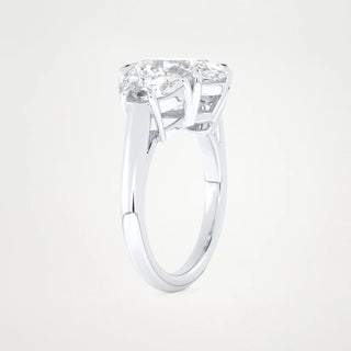 4.0CT Oval Cut Three Stone Moissanite Engagement Ring – Inspired by Serena Williams
