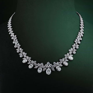 Paloma Elsesser Inspired Multi Diamond Cluster Setting Moissanite Necklace